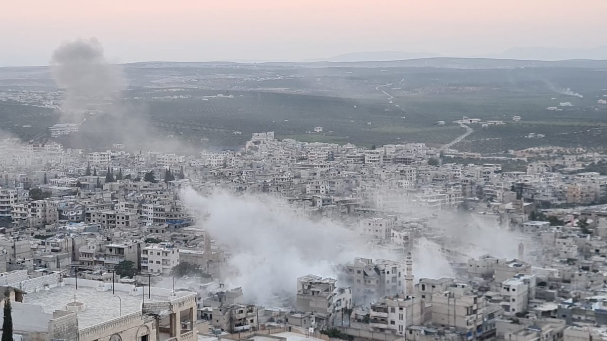 The city of Jericho, south of Idlib, is now under heavy bombardment with rocket launchers